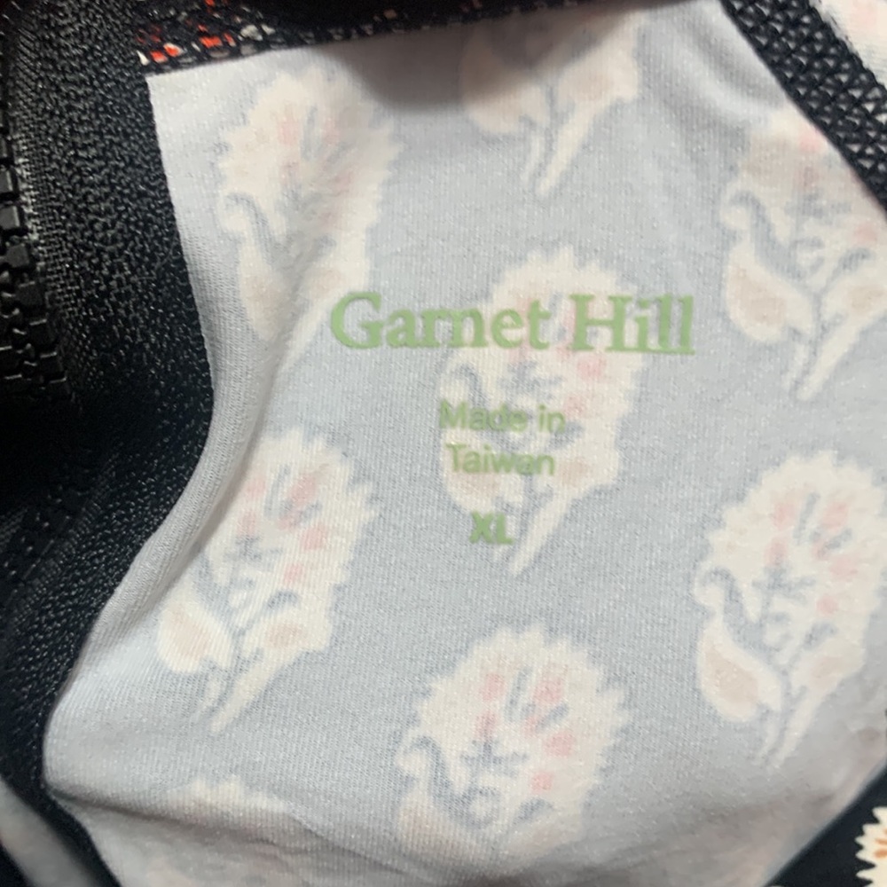 Garnet Hill Navy Long-Sleeve Swim Top with Pink & White Floral Print - Picture 5 of 6